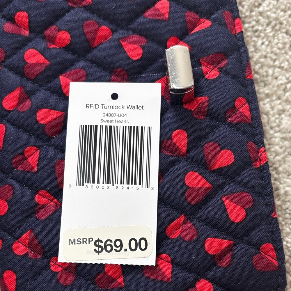 Vera Bradley Red Heart Patterned Wallet - Picture 7 of 7